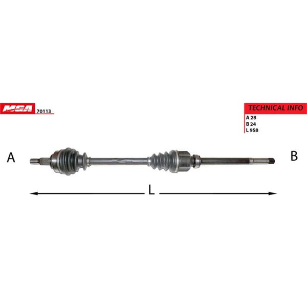 MGA 70113 Aks Sağ Scudo 06- / Expert / Jumpy 1.6 Jtd 