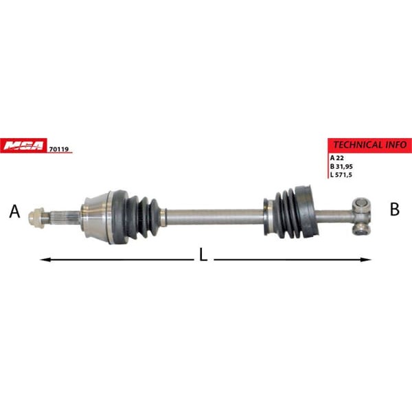 MGA 70119 Aks Sol Palio Siena 97-02 1.2 1.4 C513 Şanzıman 