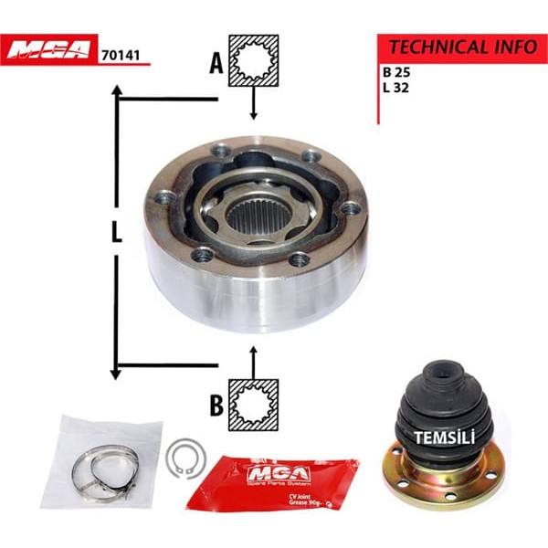 MGA 70141 Aks Kafası Iç Tempra 92-96 
