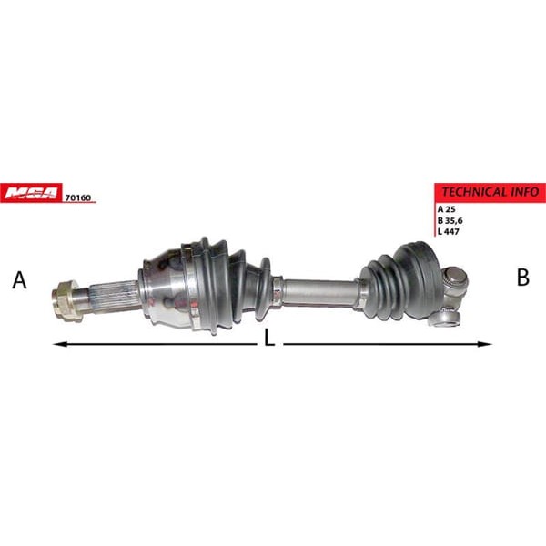 MGA 70160 Aks Sol Palio Albea 06- 1.3 Mjtd Kısa
