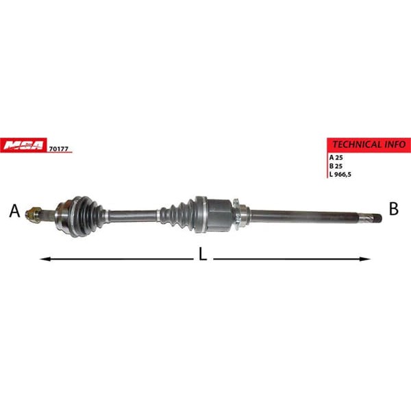 MGA 70177 Aks Sağ Doblo 1.6 Jtd Tam Aks Kısa Şase 