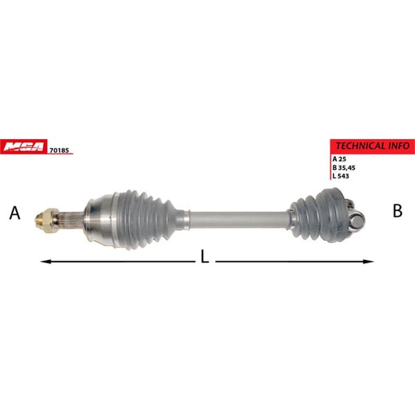 MGA 70185 Aks Sağ Abssız 1.3 Mjtd Uzun 54.3 Cm 