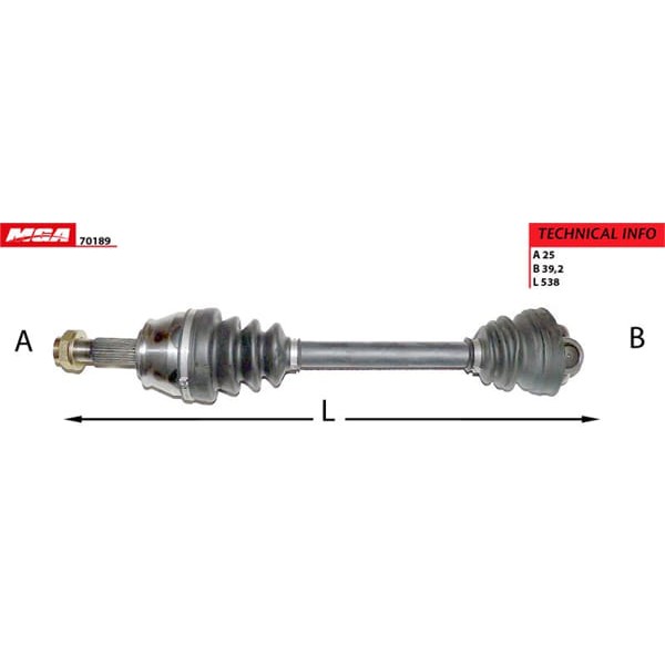 MGA 70189 Aks Sağ Linea 07- 1.3 Jtd 90 Hp 