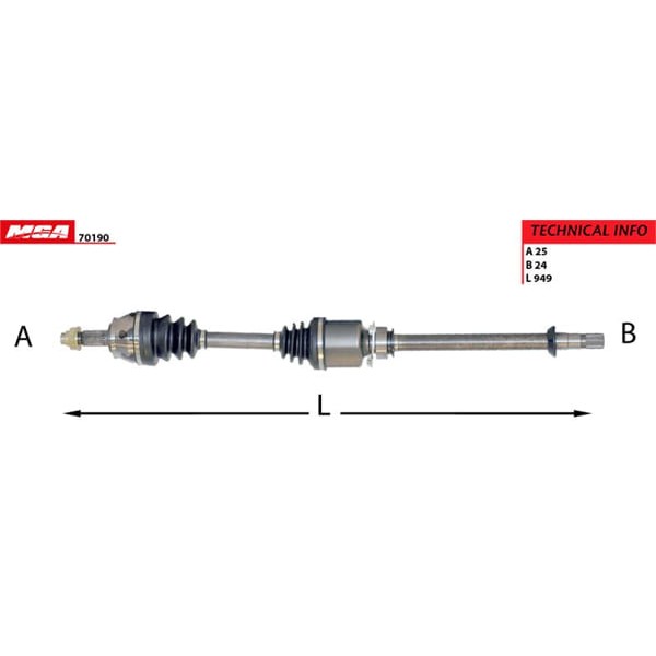 MGA 70190 Aks Sağ Linea 07- 1.3 Jtd 90 Hp Komple Mıllı
