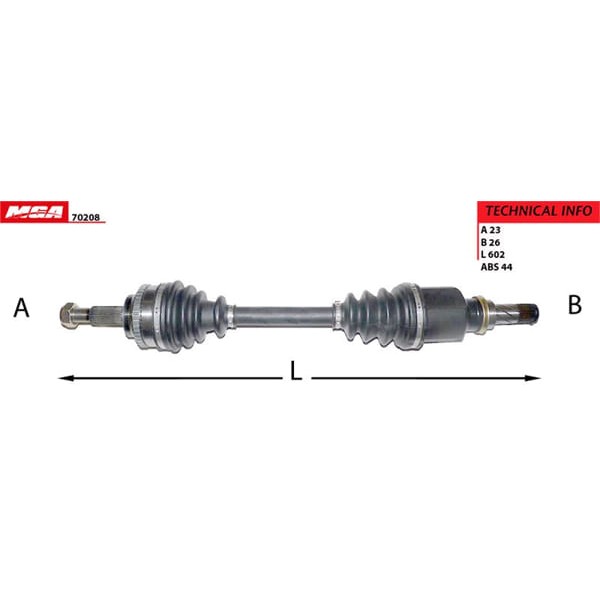 MGA 70208 Aks Sol Absli CLIO Thalia 08- CLIO II Symbol 10- Kangoo 10- 1.5 DCI 