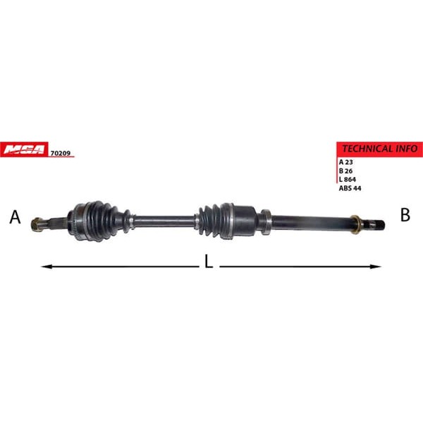 MGA 70209 Aks Sağ Absli CLIO II Symbol CLIO Thalia 08- 1.5 DCI 