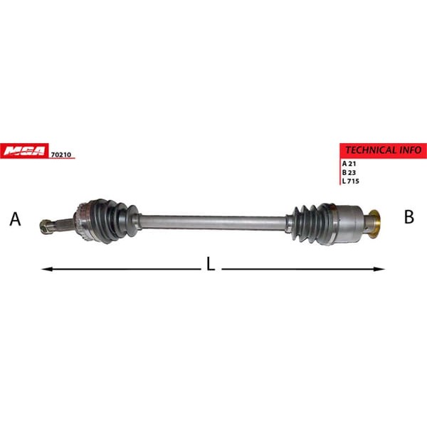 MGA 70210 Aks Sağ Absli CLIO II 98- Kangoo 98- 1.2 16V 