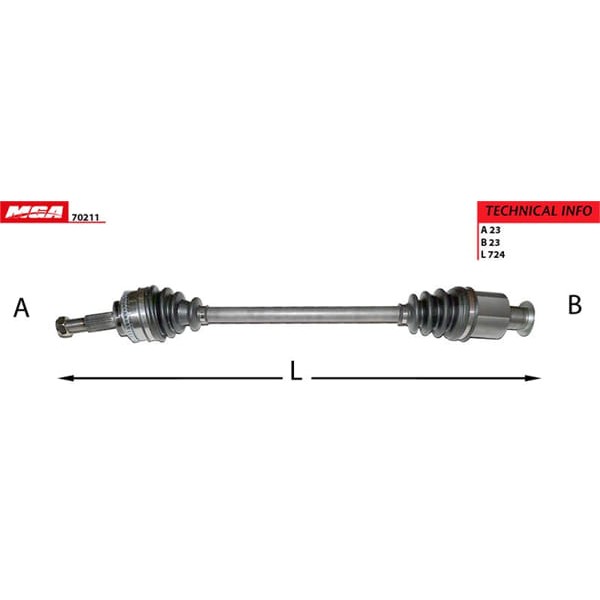 MGA 70211 Aks Sağ Absli CLIO II Symbol 06- Kangoo 1.5 DCI Kalın Frezelı