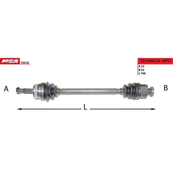 MGA 70218 Aks Sağ Absli 44D Laguna I 97-01 1.8 2.0