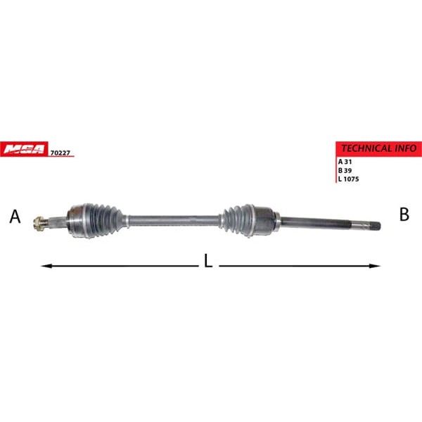 MGA 70227 Aks Sağ Master III 09- / Movano 6 Vites 