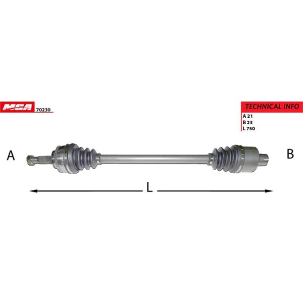 MGA 70230 Aks Sağ Absli 44D Megane I 96- Megane I 99- Megane I 1.4 1.6 2.0 
