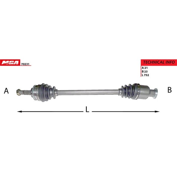 MGA 70231 Aks Sağ Absli 44D Megane I Megane I 96-03 Scenic 1.6 16V K4M Mekanik