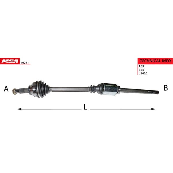 MGA 70241 Aks Sağ Trafic II / Vivaro 1.9 DCI Komple