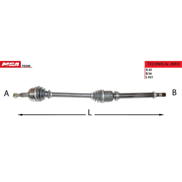 MGA 70246 Aks Sağ 1.6 16V 1.5 DCI 5 Vites