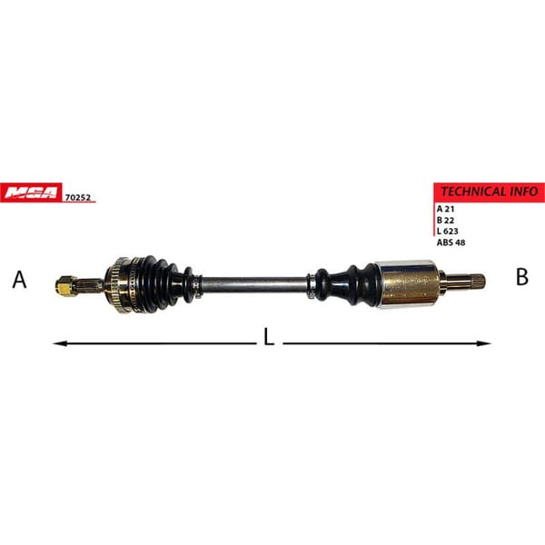MGA 70252 Aks Sol Absli 48D 106 / Saxo 99- 1.4 1.6 1.5D