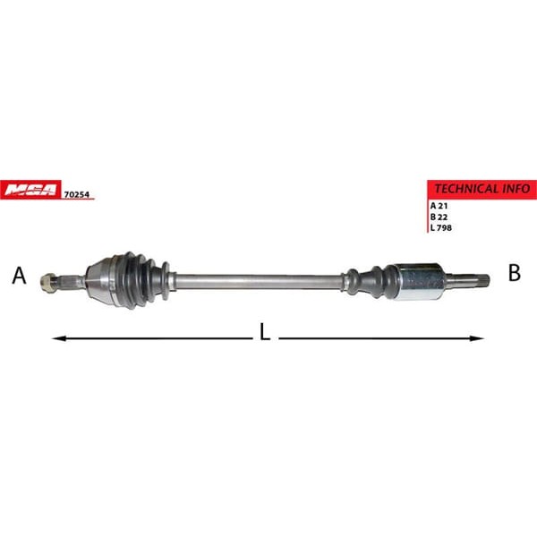 MGA 70254 Aks Sağ 106 205 / Ax Saxo 1.4 1.5D 1.0 4 Bijon 