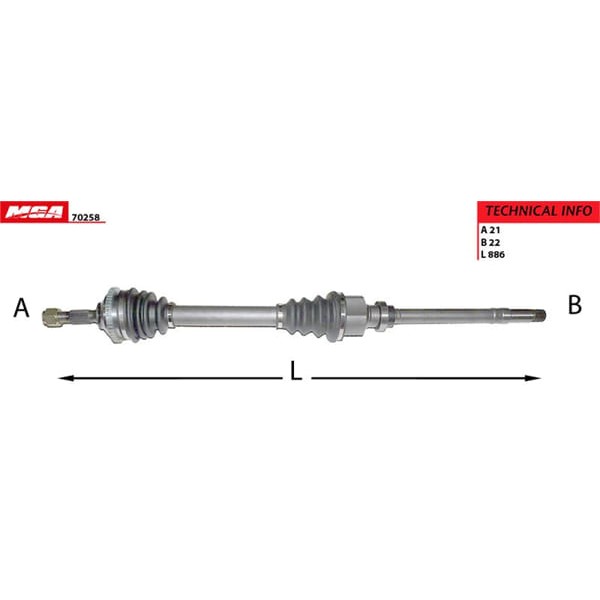 MGA 70258 Aks Sağ Absli 48D 206 1.4 1.6 1.4 HDI 90Hp