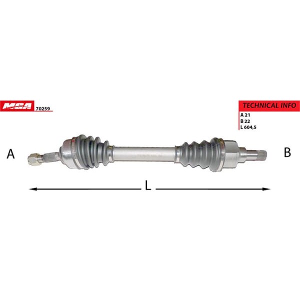 MGA 70259 Aks Sol Abssız 206 1.4 HDI 1.6 Tu5