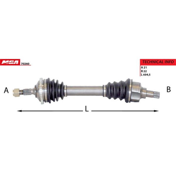 MGA 70260 Aks Sol Absli 48D 206 1.4 HDI 1.6 Tu5 90Hp