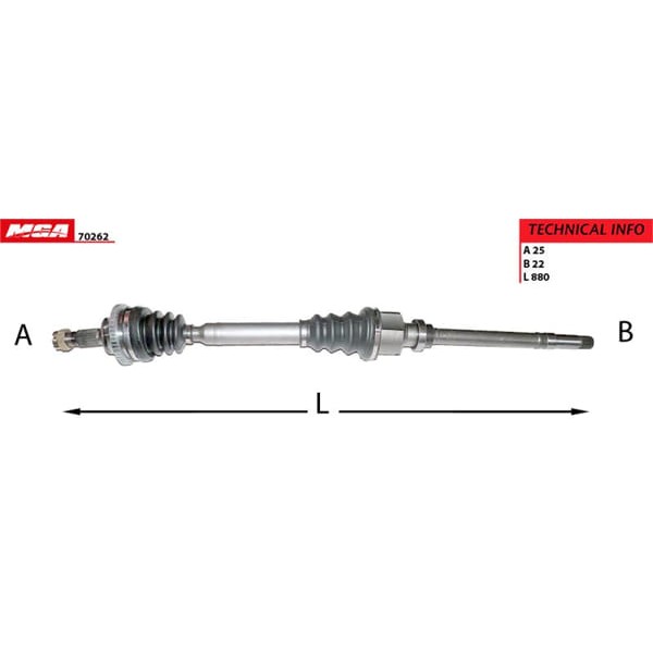 MGA 70262 Aks Sağ Absli 48D 106 206 1.6 16V