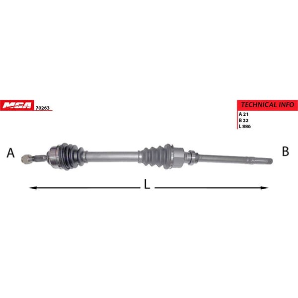 MGA 70263 Aks Sağ 206 1.4 HDI 1.4 1.6Ie