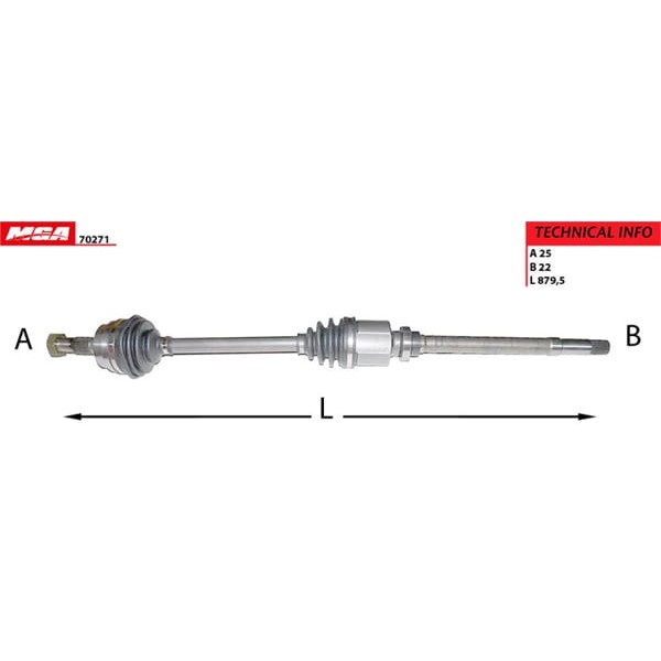 MGA 70271 Aks Sağ 306 1.6 8V Tu5Jp 
