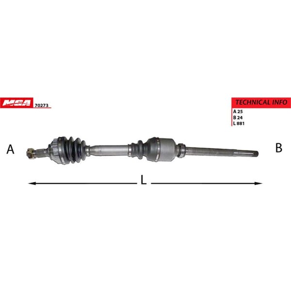 MGA 70273 Aks Sağ Absli 29D 306 Gtı 2.0 S16×2.0 S16 Gtı 