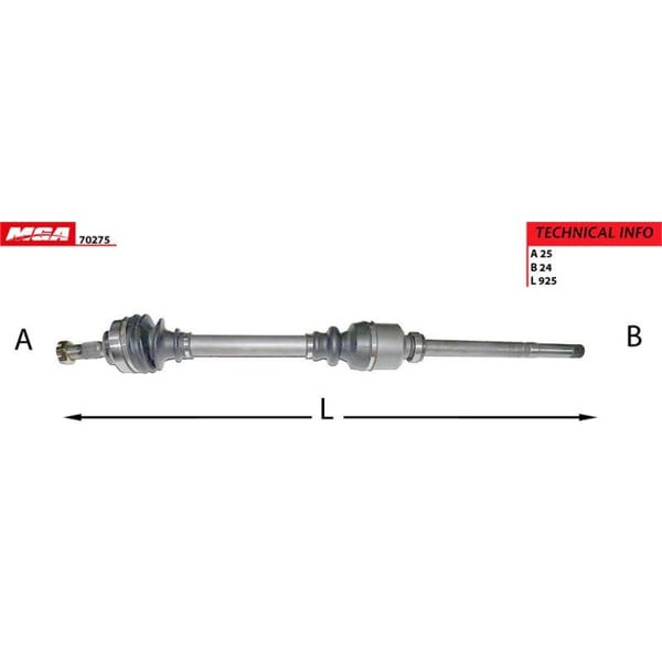 MGA 70275 Aks Sağ 307 308 3008 5008 Partner Tepee / C4 Picasso Ds4 Berlingo 1.4 1.6 1.4 HDI 1.6 HDI 