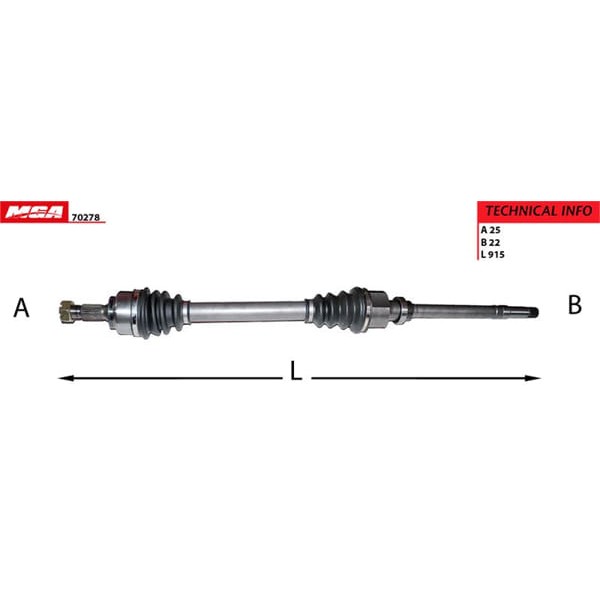 MGA 70278 Aks Sağ 307 / C4 1.4 16V 1.6 16V Ma Sanz. 