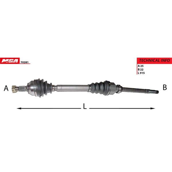 MGA 70281 Aks Sağ 307 00-07 / C4 1.4 1.6 16V 1.4 Komple Manuel