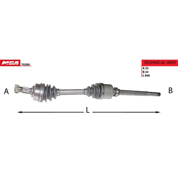 MGA 70289 Aks Sağ Abssız Partner / Berlingo 1.9D Xud9 Dw8 2.0 HDI Nın Abssızı