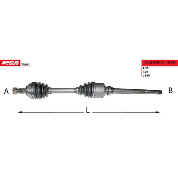 MGA 70291 Aks Sağ Absli 29D Partner / Xsara Berlingo 1.6 HDI 2.0 HDI 1.8 