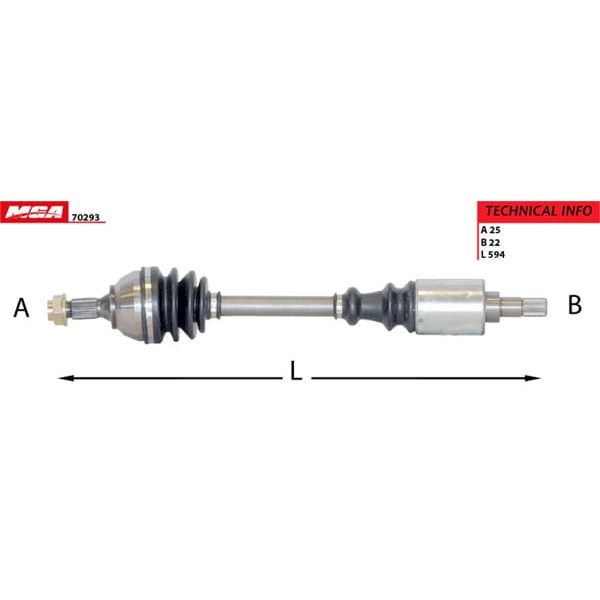 MGA 70293 Aks Sol Abssız Partner / Berlingo 1.4