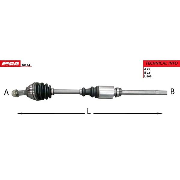 MGA 70294 Aks Sağ Abssız Partner / Berlingo 1.4