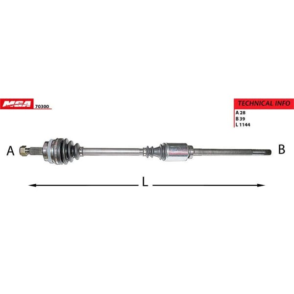 MGA 70300 Aks Sağ Absli 51D Master II / Movano 2.5 DCI 
