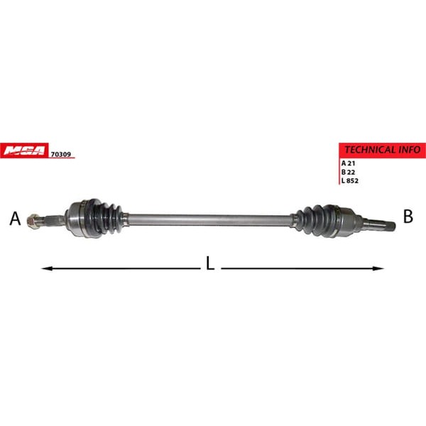 MGA 70309 Aks Sağ C3 1.4 HDI 8V 70Hp Ma Sanz 