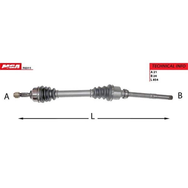 MGA 70311 Aks Sağ C3 1.4 HDI 1.6 HDI 16V Be Sanz. 