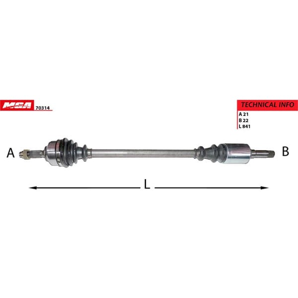 MGA 70314 Aks Sağ C2 C3 1.4Ie 