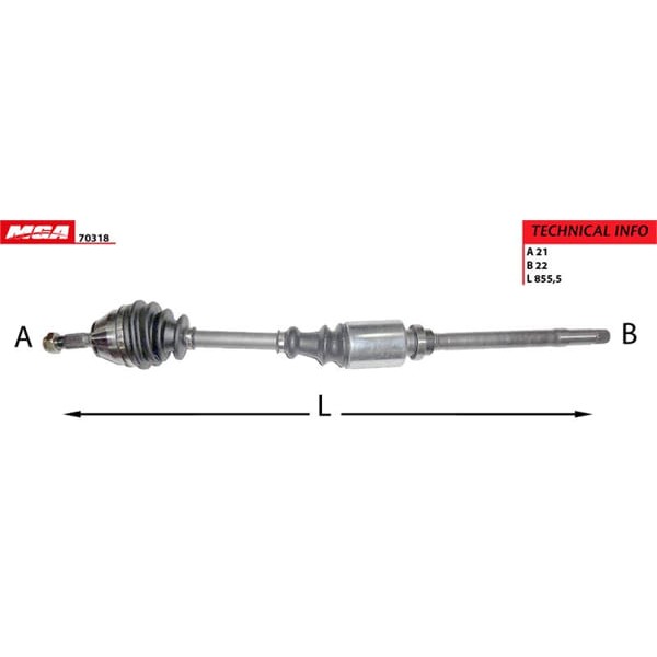 MGA 70318 Aks Sağ Zx Xsara 1.1 1.4 