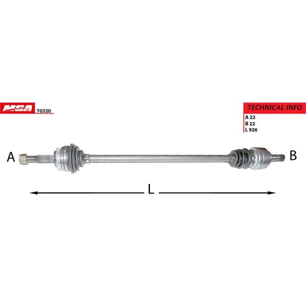 MGA 70320 Aks Sağ Absli Astra F 91-98 Corsa B 93-01 Combo 97-01 1.4 1.6 1.5D 1.2 1.7D 704042 Solu