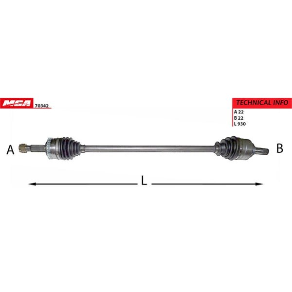 MGA 70342 Aks Sağ Corsa C 00- Combo 01- 1.4 1.6 1.3 Cdtı 16V 1.7Dı 1.7Dtı