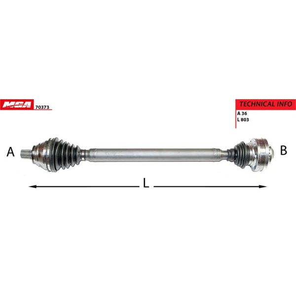 MGA 70373 Aks Sağ Caddy 04- 1.9 TDI Bjb 