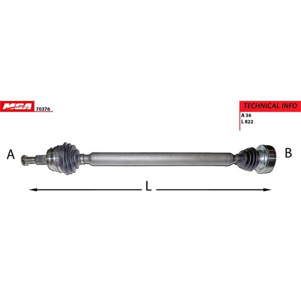 MGA 70376 Aks Sağ Golf IV Bora / A3 / Toledo Leon / Octavia 1.6 Akl Aeh