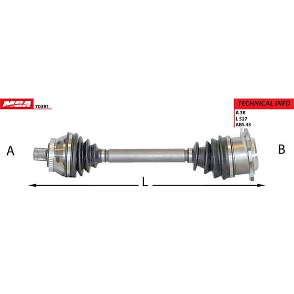 MGA 70391 Aks Sol Passat 1.9 TDI 