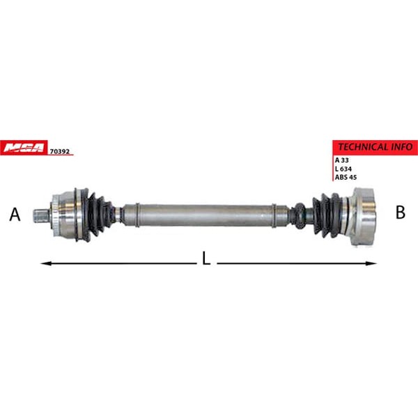 MGA 70392 Aks Sağ Passat / A4 1.8 1.8T 
