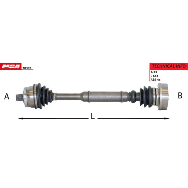 MGA 70393 Aks Sol Passat / A4 1.8 1.8T 