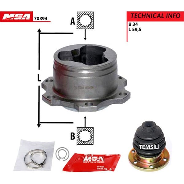MGA 70394 Aks Kafası Iç Passat 97-05 1.9 TDI
