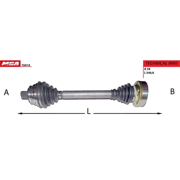 MGA 70414 Aks Sağ Sol Transporter T4 2.5 TDI 2.4D