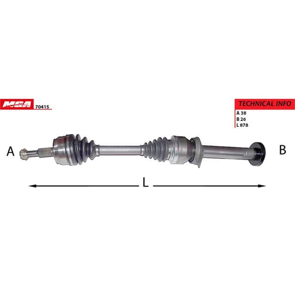 MGA 70415 Aks Sağ Transporter T5 2.5 TDI Axd Axe