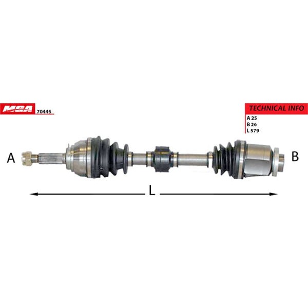 MGA 70445 Aks Sağ Getz 02-10 1.5 CRDI 4Cyl